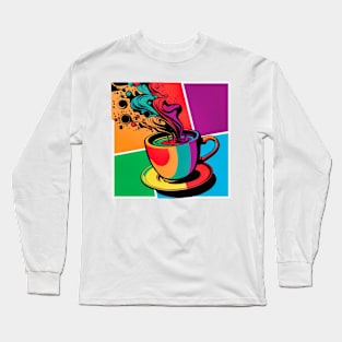 Coffee Drinker Colorful Pop Art Coffee Lover Long Sleeve T-Shirt